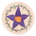 Purple Flower Pentagram stickers