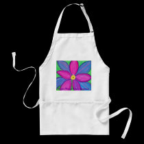 Purple Flower Power aprons
