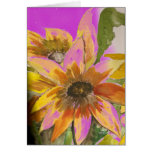 purple flower power greeting card