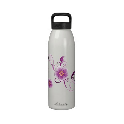 Purple Flower Prairie Rose Drinking Bottles