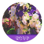 Purple Flower RSVP Stickers