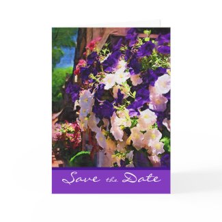 Purple Flower Save the Date Card card