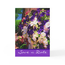 Purple Flower Save the Date Card cards