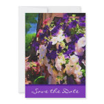 Purple Flower Save the Date Card Custom Announcements