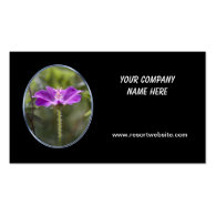 purple flower simple,eleant black business card.