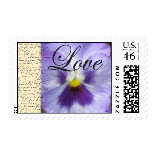Purple flower stamps stamp