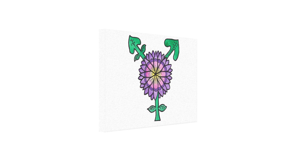 Purple Flower Transgender Symbol Canvas Print Zazzle