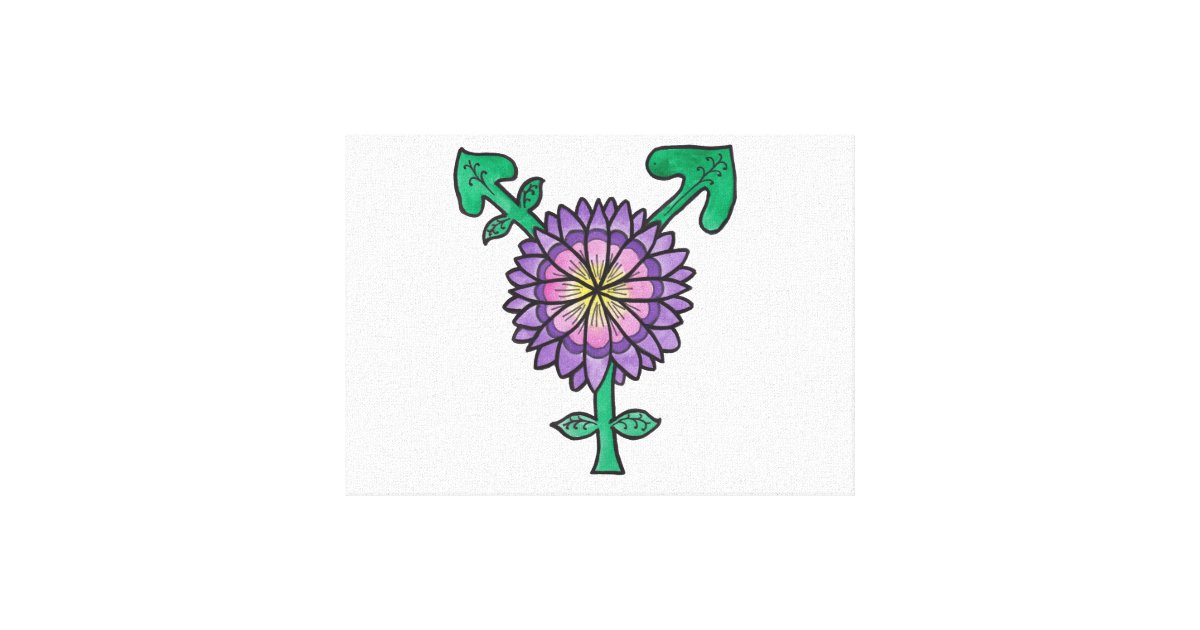 Purple Flower Transgender Symbol Canvas Print Zazzle