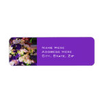 Purple Flower Wedding Address Labels