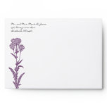 Purple Flower  Wedding Envelopes
