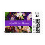 Purple Flower Wedding Stamps
