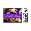 Purple Flower Wedding Stamps stamp