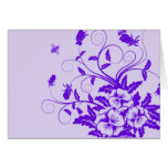 Purple Flowers and Bees Ornate Design Card