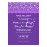 Purple Flowers and Lace Wedding V26 Cards at Zazzle