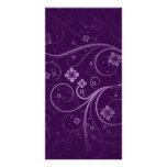 Purple flowers and swirls gift picture card