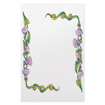 Purple Flowers and Vine Stationery Design