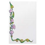 Purple Flowers and Vine Stationery Design