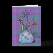 'Purple Flowers' Birthday Card