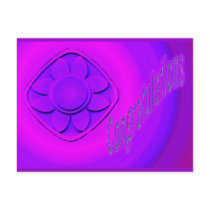 purple flowers congratulations postcards
