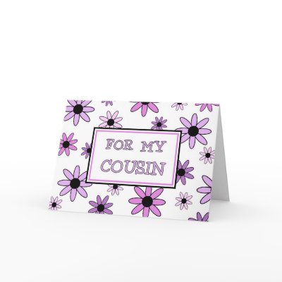 Purple Flowers Cousin Flower Girl Invitation Card