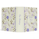 Purple Flowers Cream Background Wedding Album binders