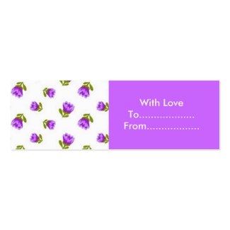 Purple flowers gift tags profilecard