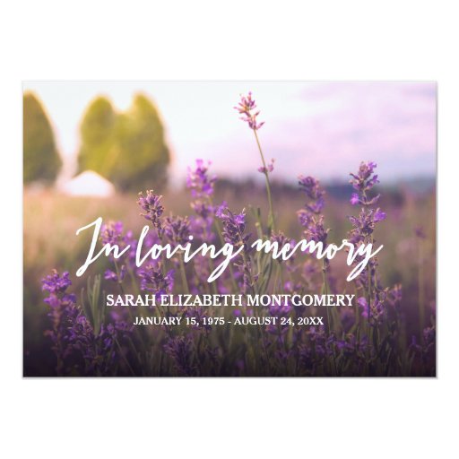 Purple Flowers In Loving Memory Card Zazzle