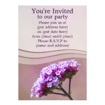 Purple Flowers Invitation
