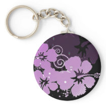 Purple Flowers Key Chain