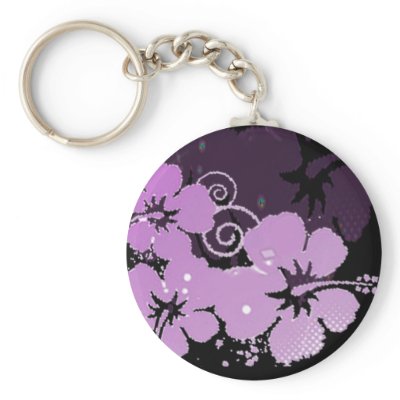 Purple Flowers Key Chain