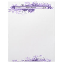 Purple flowers letterhead