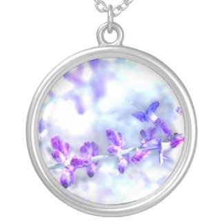 Purple Flowers Personalized Necklace