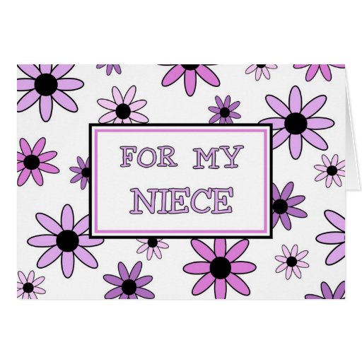 Purple Flowers Niece Thank You Flower Girl Card Zazzle