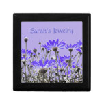Purple Flowers Personalized Box Trinket Box