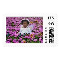 PURPLE FLOWERS postage by Nitalc PURPLE FLOWERS postage