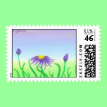Purple Flowers Postage Stamp