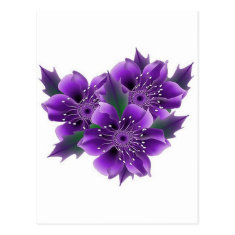 purple flowers postcard