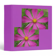 purple flowers, purple,pink 3 ring binder