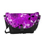 Purple Flowers Rickshaw Messenger Bag
