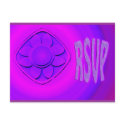 purple flowers rsvp postcards