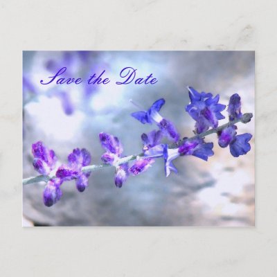 Purple Flowers Save the Date