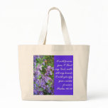 Purple Flowers Scripture Totebag