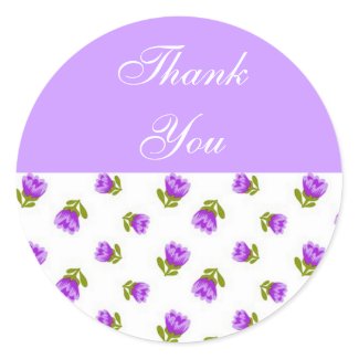 Purple Flowers Thank You Envelope Seals sticker