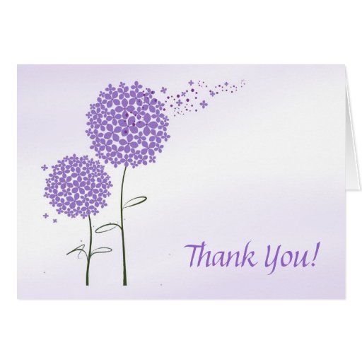 Purple Flowers Thank You Greeting Card | Zazzle