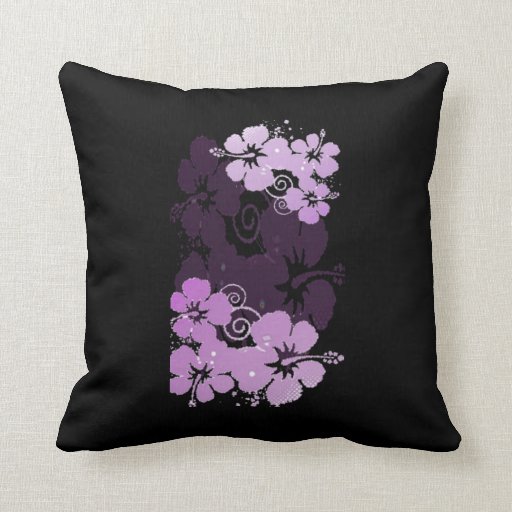 Purple Flowers Throw Pillow Zazzle