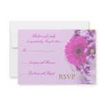 Purple Flowers Wedding RSVP invitations