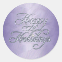 Purple Foil Happy Holidays Diamond Sticker