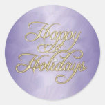 Purple Foil Happy Holidays Diamond Sticker