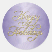 Purple Foil Happy Holidays Diamond Sticker