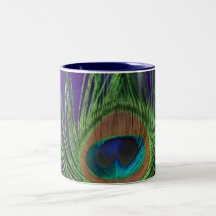 Purple Foil Single Peacock Mug